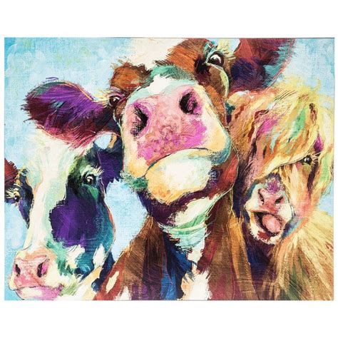 Painted Cows Wood Wall Decor | Hobby Lobby | 1292382 | Cow canvas, Farm art, Cow decor