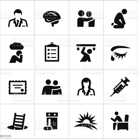 Black Behavioral Health Icons Stock Illustration - Download Image Now ...