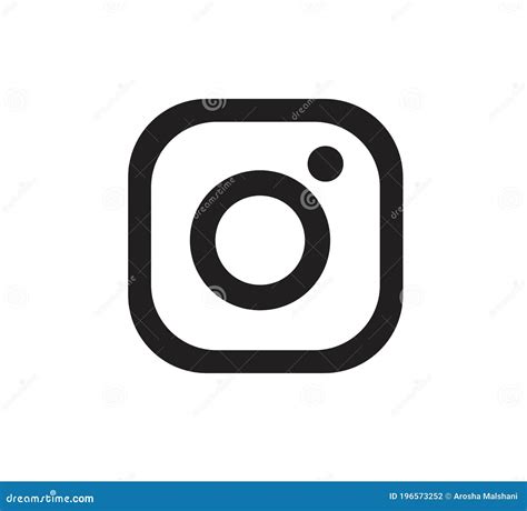 Instagram Vector Logo with Modern Camera Black Icon on White Background ...