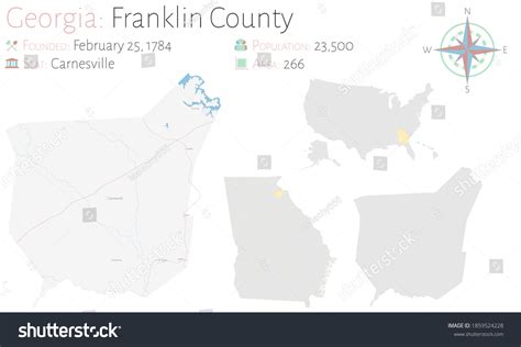 Large Detailed Map Franklin County Georgia Stock Vector (Royalty Free) 1859524228 | Shutterstock