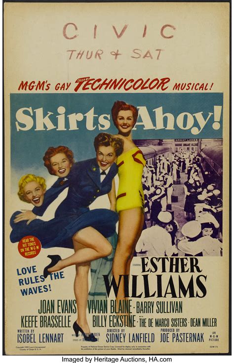 Skirts Ahoy! (MGM, 1952). Window Card (14" X 22"). Comedy. Starring | Lot #25190 | Heritage Auctions