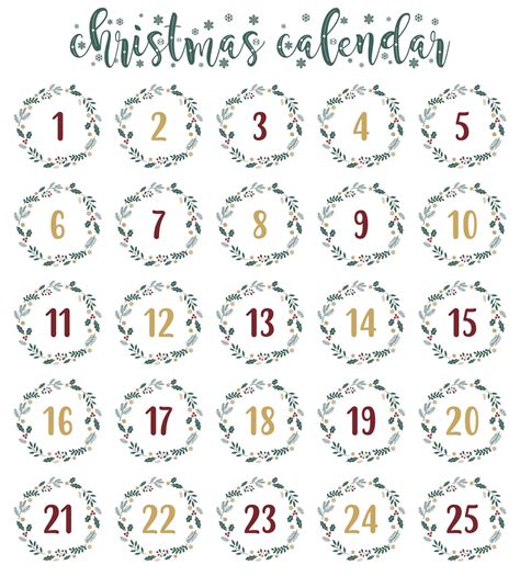 Christmas Advent Numbers - 15 Free PDF Printables | Printablee