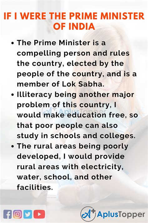 Speech on If I Were the Prime Minister of India for Students and Children in English - A Plus Topper