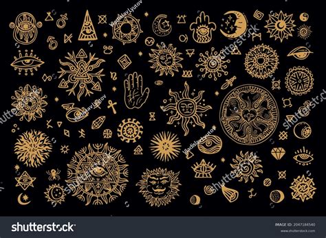 Collection Various Occult Symbols Stock Vector (Royalty Free ...