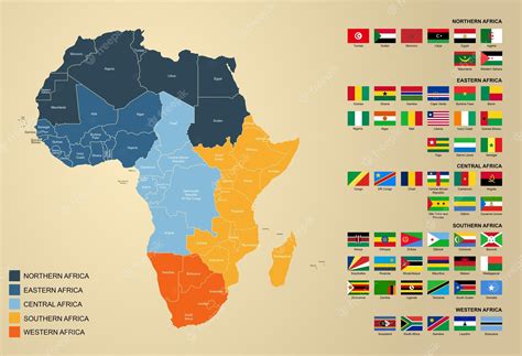 Premium Vector | Map representing flags of african countries