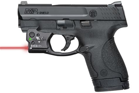 Smith & Wesson M&P9 Shield 9mm Centerfire Pistol with No Thumb Safety and Viridian R5 Red Laser ...