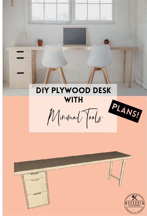 DIY Modern Plywood Desk Plans (Minimal Tools) — WOODBREW | Plywood desk, Furniture design, Desk ...
