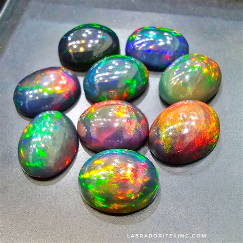 5 Pcs of 10x8mm Smoked Opal Cabochon | The LabradoriteKing