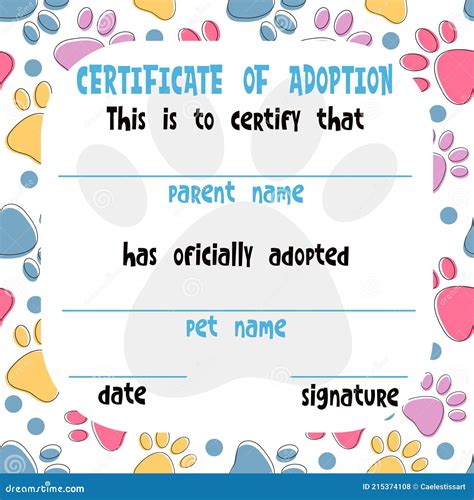 DIGITAL DOWNLOAD Certificate For Children PRINTABLE Art Pet Puppy ...