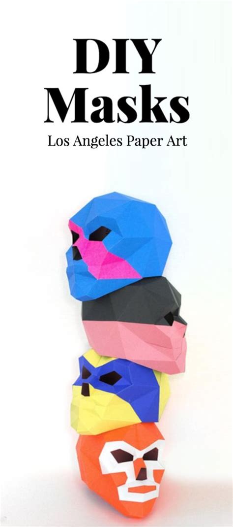 Luchador Mask, Lucha Libre, Mexican Wrestling Mask, 3D Paper Craft Template, Halloween Mask ...