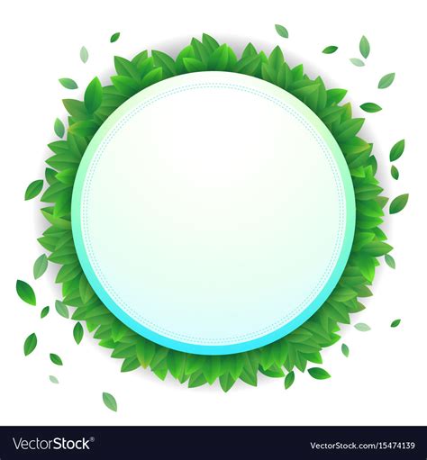 Nature background banner with green leaf frame Vector Image