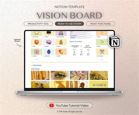 Vision Board Notion Template Digital Notion Template Long - Etsy