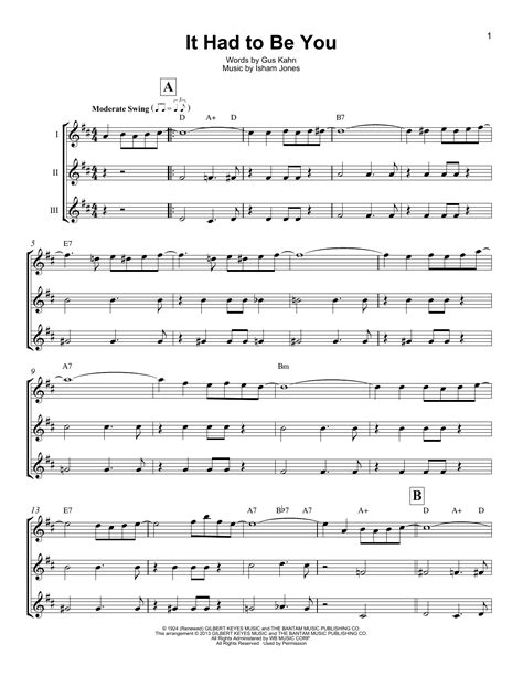 It Had To Be You by Isham Jones Sheet Music for Ukulele Ensemble at Sheet Music Direct