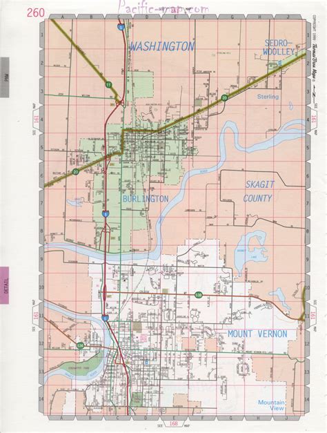 Map of Mount Vernon city, detailed map highways streets shopping centers