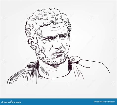 Seneca the Younger Vector Sketch Style Portrait Editorial Photography - Illustration of cultural ...