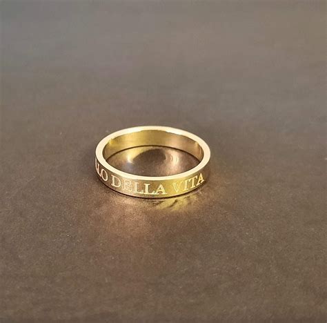 Laser engraved rings in sterling silver and solid gold, flat style ...