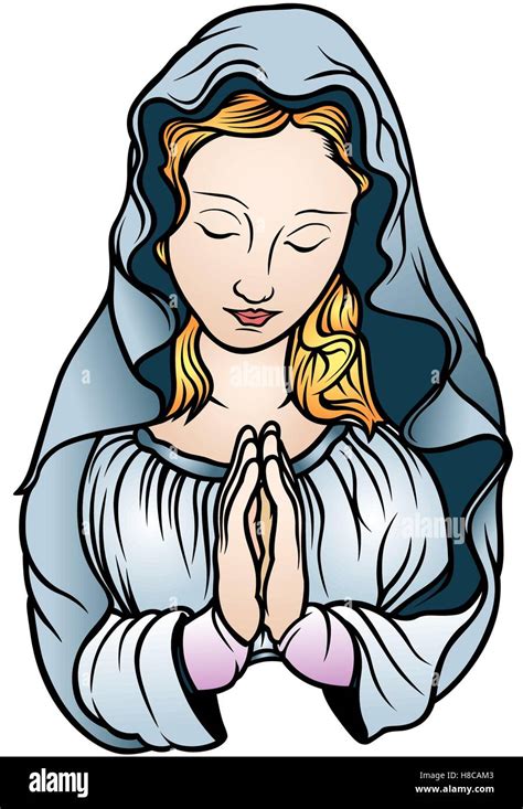 Praying Virgin Mary Stock Vector Image & Art - Alamy