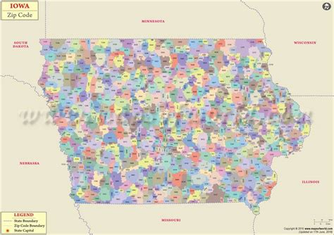 Iowa Zip Code Map, Iowa Postal Code