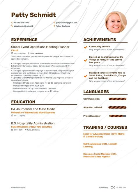 Meeting Planner Resume Example and guide for 2019