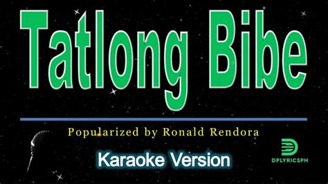 Ronald Rendora - Tatlong Bibe (karaoke version) - YouTube