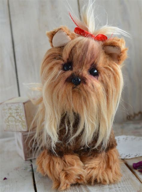 Realistic dogs yorkshire terrier. Stuffed animal puppy dog | Etsy