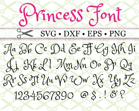 Disney Princess Font SVG