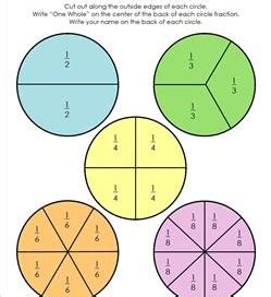 Circle Fractions Cut-Outs & Worksheets - Visual Fraction Models