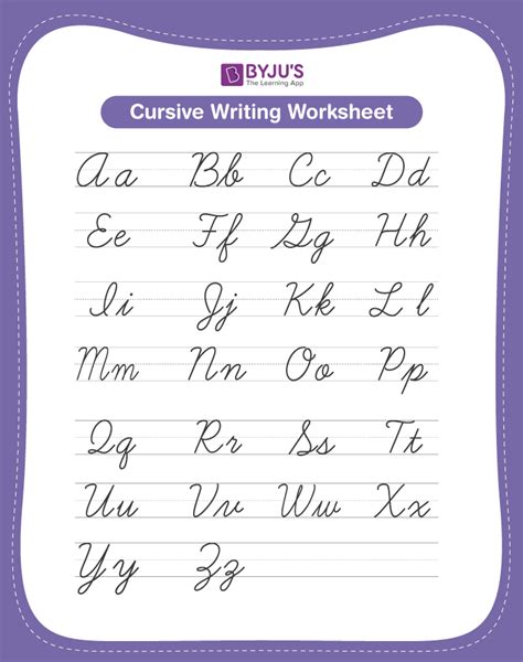 Cursive Letter A to Z | Free Cursive Writing A to Z Capital and Small ...