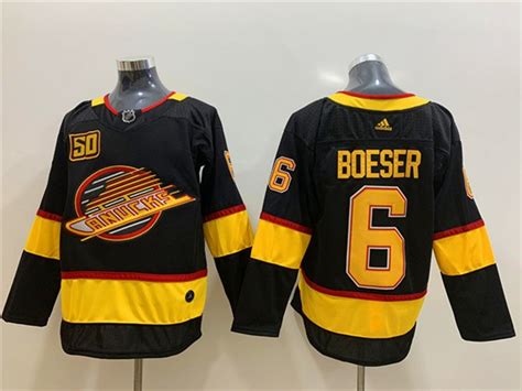 Vancouver Canucks #6 Brock Boeser 2019/20 Black 50th Anniversary Jersey ...