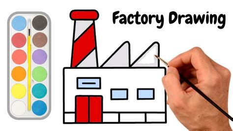 factory drawing with colour - howtodrawarosestepbystepeasytutorials