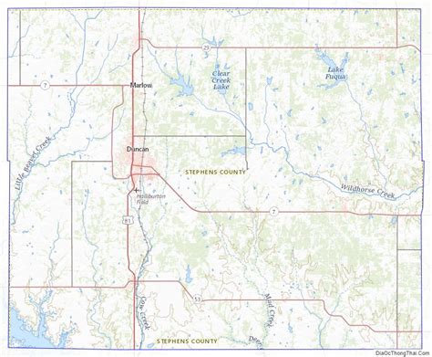 Map of Stephens County, Oklahoma - Địa Ốc Thông Thái