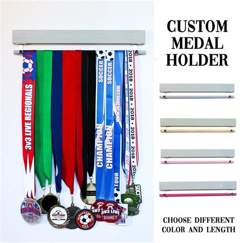 Medal Wood Wall Holder custom Color Bar & Length / Medal Organizer ...