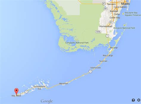 Where is Key West on map of Florida Keys