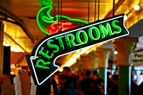 Neon Restroom sign at Pike Place Market | Neon signs, Cool neon signs ...