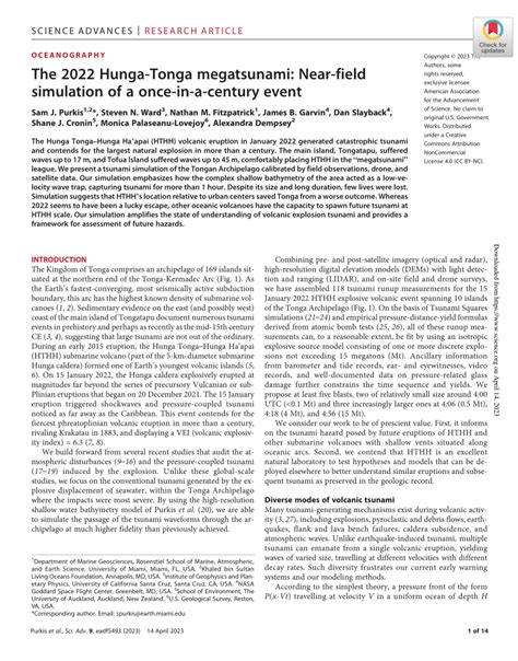 (PDF) The 2022 Hunga-Tonga megatsunami: Near-field simulation of a once-in-a-century event