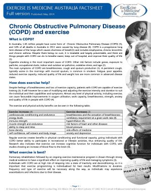 Fillable Online (COPD) and exercise Fax Email Print - pdfFiller