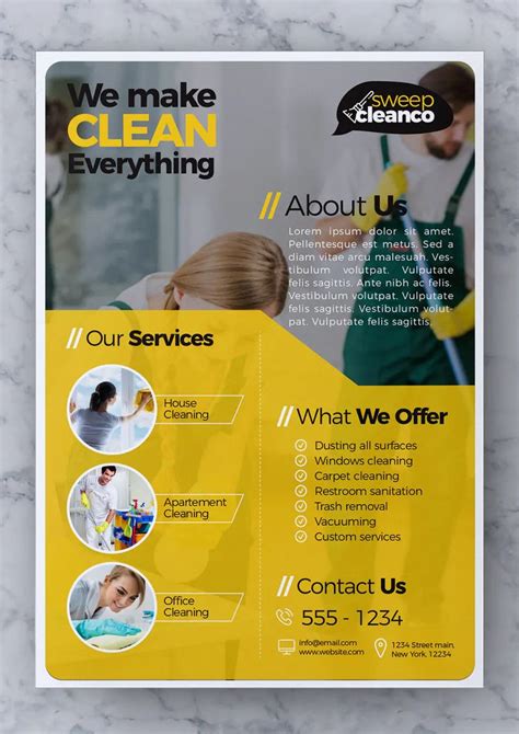 a clean and modern cleaning service flyer