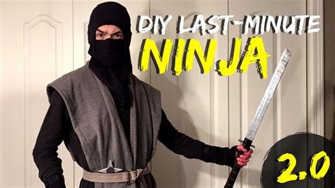 DIY Ninja Costume [2.0] (Made with a T-SHIRT and CARDBOARD!) | Last-Minute Halloween Ideas - YouTube