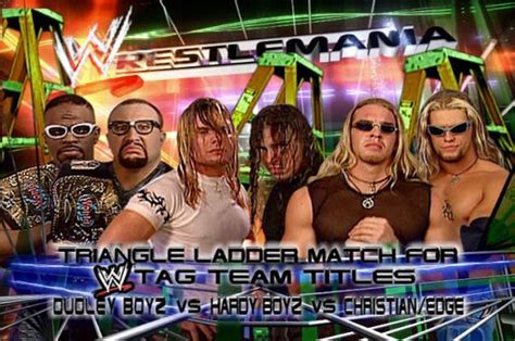 Edge & Christian Vs The Hardys vs The Dudley Boyz wrestlemania 2000 TLC ...