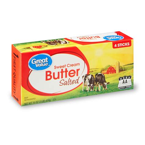 Great Value Sweet Cream Salted Butter Sticks, 4 ct, 16 oz - Walmart.com - Walmart.com