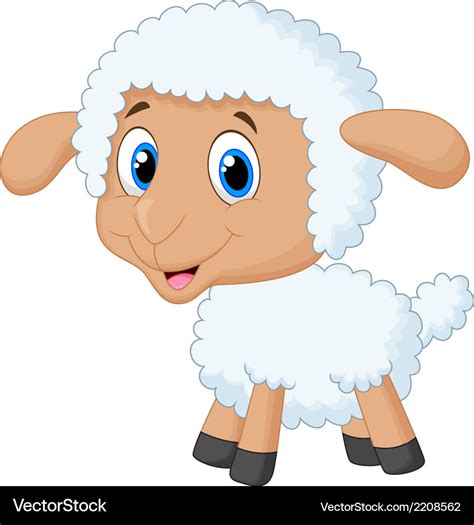 Cute lamb cartoon Royalty Free Vector Image - VectorStock