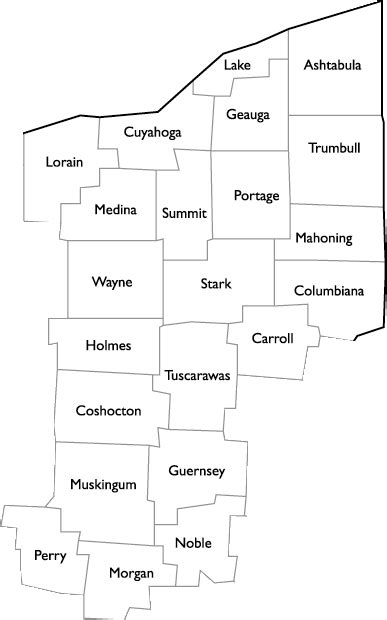 Northeast Ohio County Map