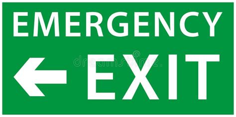 Emergency Exit Sign. Green Color. Warning Sign Plate Stock Vector - Illustration of danger ...