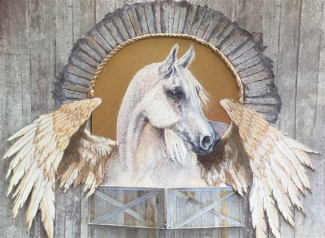 Original artwork winged horse mixed media 3D painting | Etsy