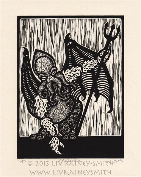 Cthulandia woodcut print - Arkham Bazaar