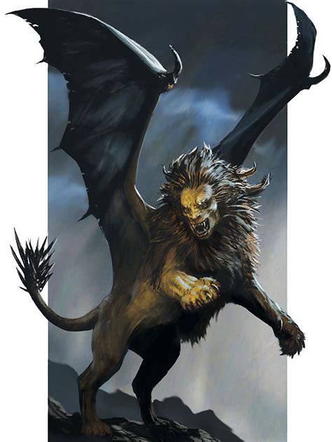 A manticore is a large, magical beast with the body of a lion, dragon ...