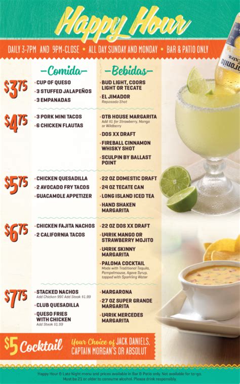 Happy Hour with On the Border's Famous Margaritas!