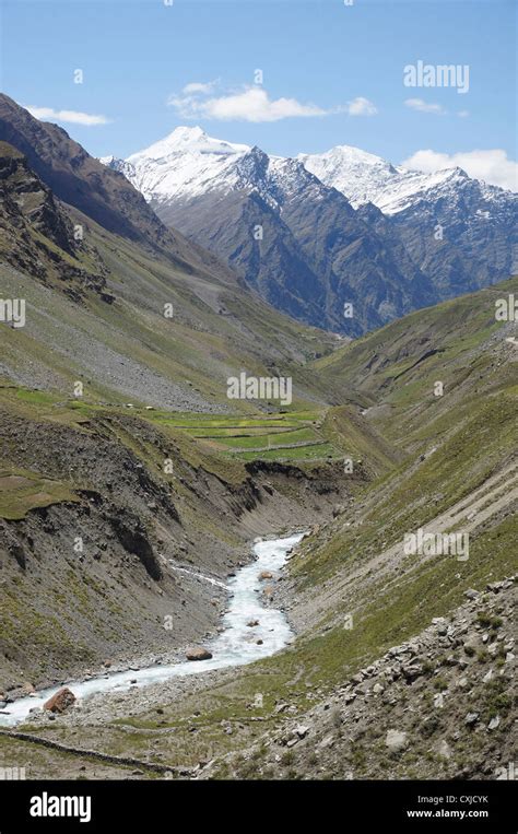 bhaga river, manali-leh highway, lahaul and spiti, himachal pradesh, india Stock Photo - Alamy