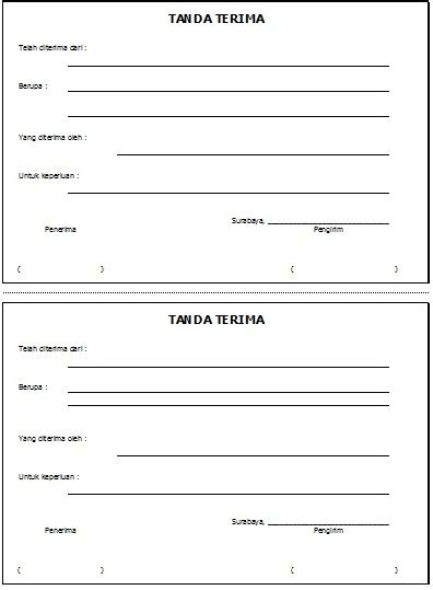 Contoh Tanda Terima Yang Baik dan Benar | Cara Buat Surat