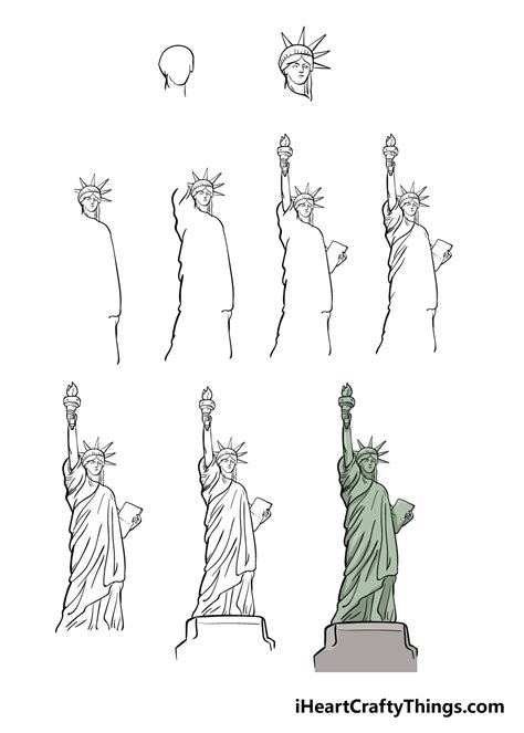 Statue Of Liberty Drawing - How To Draw The Statue Of Liberty Step By Step